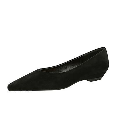 3683-15 All-Match Daily Simple And Comfortable Suede Pointed Shallow Mouth Low Heel Wedge Hee
