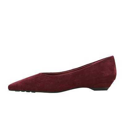 3683-15 All-Match Daily Simple And Comfortable Suede Pointed Shallow Mouth Low Heel Wedge Hee