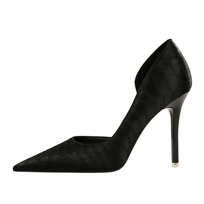 Retro Korean Fashion Heel Shoes 11CM High Heels with Waterproof Platform Satin