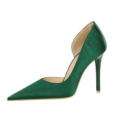 Retro Korean Fashion Heel Shoes 11CM High Heels with Waterproof Platform Satin