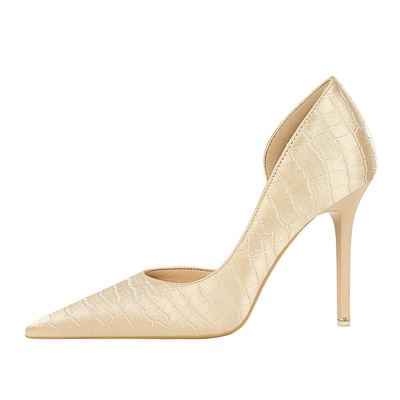 Retro Korean Fashion Heel Shoes 11CM High Heels with Waterproof Platform Satin