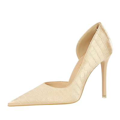 Retro Korean Fashion Heel Shoes 11CM High Heels with Waterproof Platform Satin