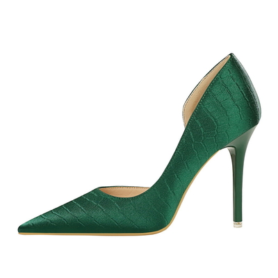Retro Korean Fashion Heel Shoes 11CM High Heels with Waterproof Platform Satin