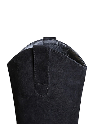 Chunky Heel Pointed Toe Suede Dress Boots For Winter-009-32