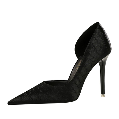 Retro Korean Fashion Heel Shoes 11CM High Heels with Waterproof Platform Satin